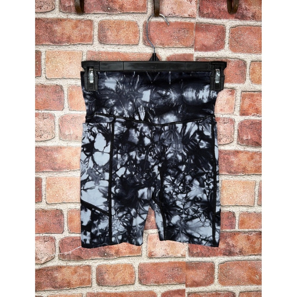 Pink Active Victorias Secret Tie Dye Biker Shorts Black White XS High Waist
